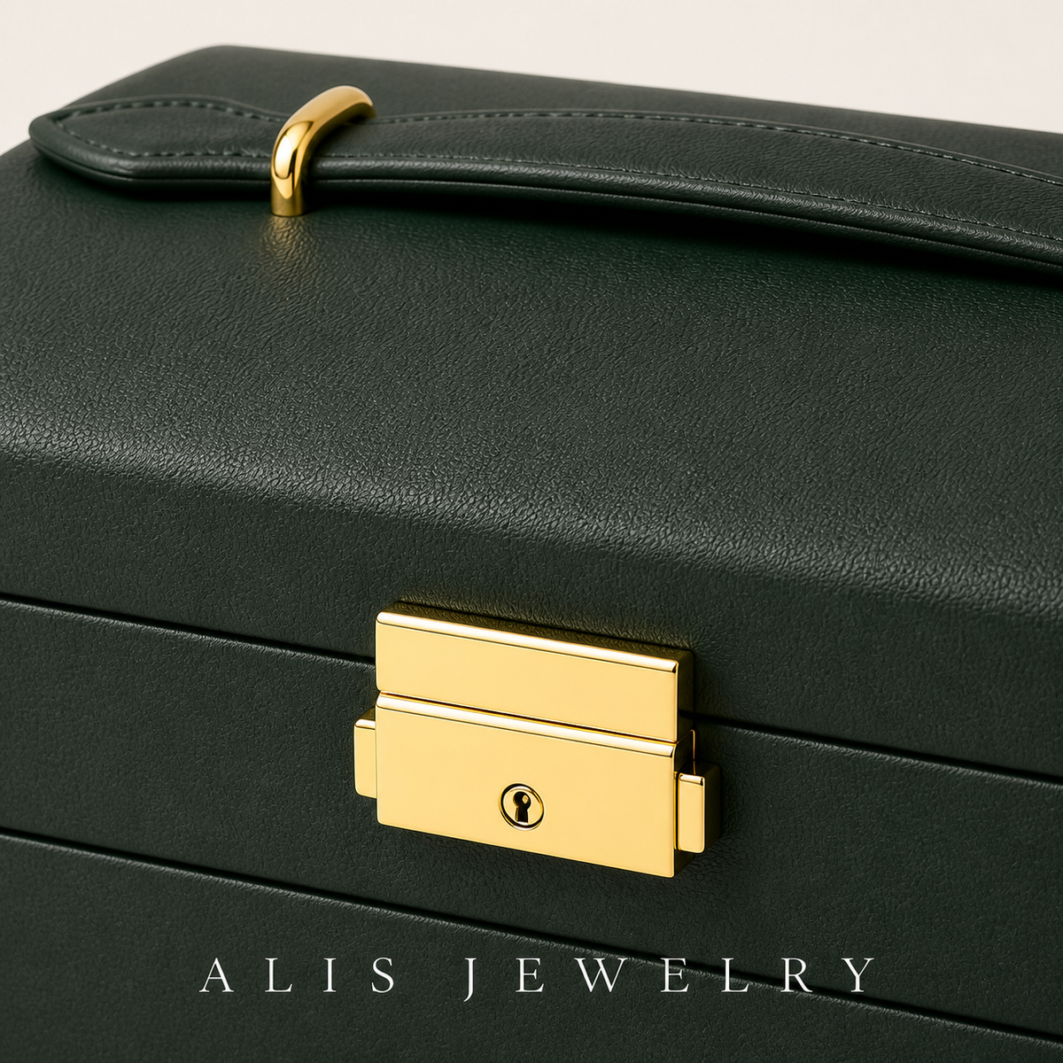 Coffret bijoux 3 tiroirs cuir pu - Alis Jewelry - gros plan / zoom