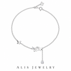 Bracelet de cheville papillon argent 925 - Alis Jewelry - fond blanc