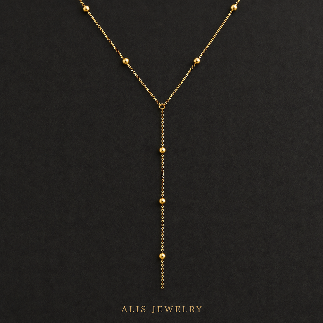 Collier lariat doré - Alis Jewelry - gros plan / zoom