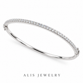 Bracelet jonc fin zircon argent 925 - Alis Jewelry - fond blanc