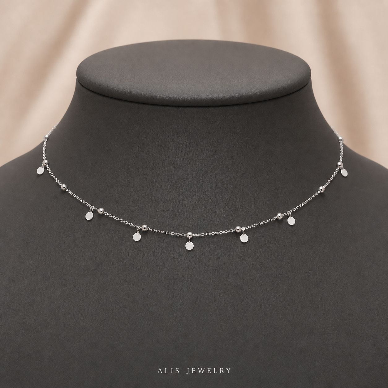 Collier pampilles argent - Alis Jewelry - sur support minéral
