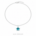Collier pendentif étoile cristal bleu argent 925 - Alis Jewelry - fond blanc