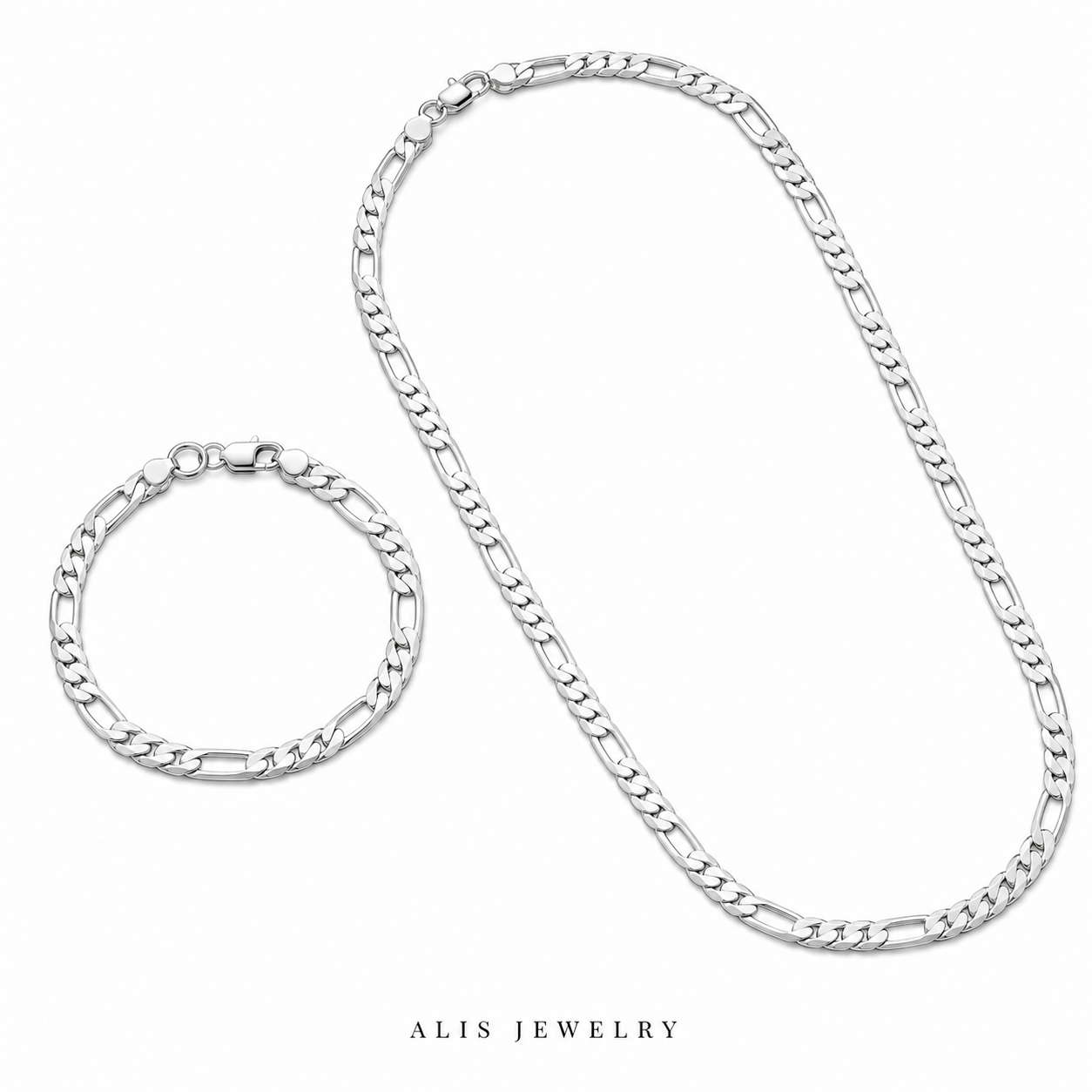 Parure chaîne argent 925 - Alis Jewelry - fond blanc