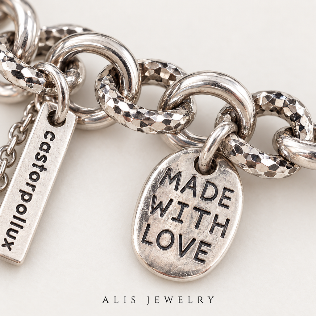 Bracelet charms maille ronde argent 925 - Alis Jewelry - gros plan / zoom