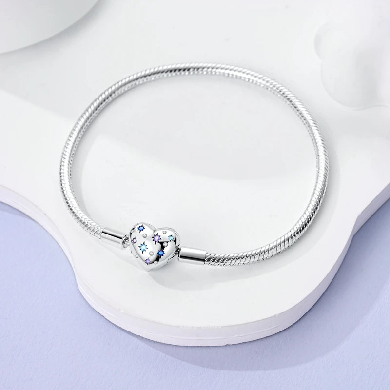 Silver Zircon Heart Bracelet