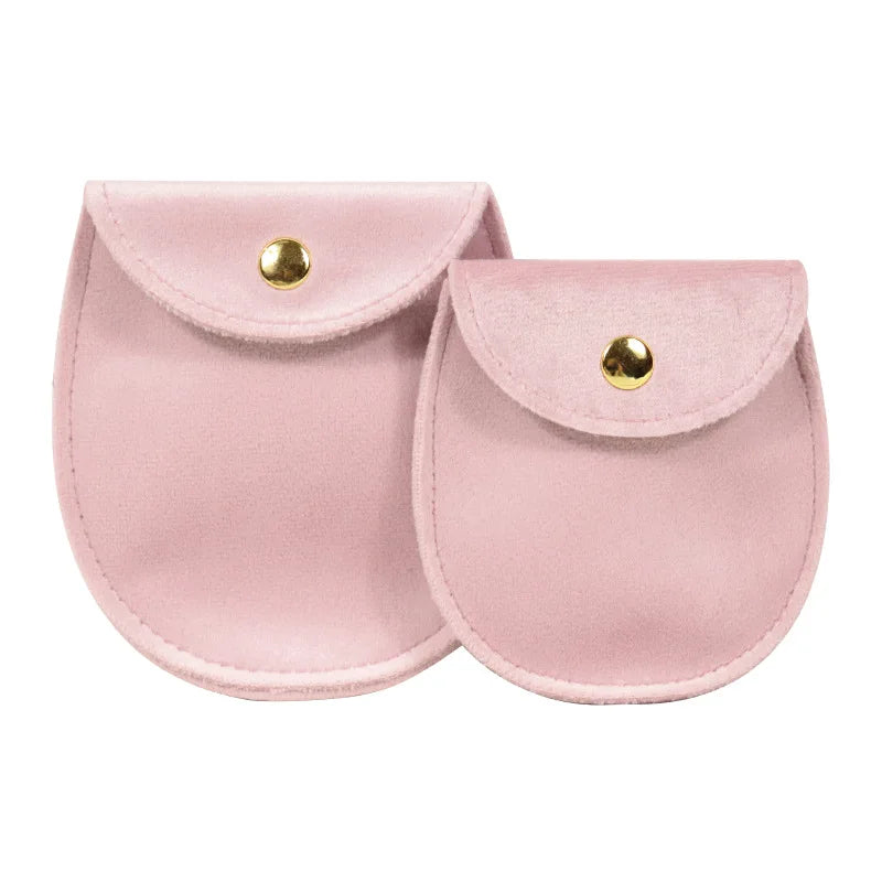 Pochette velours bijoux bouton pression