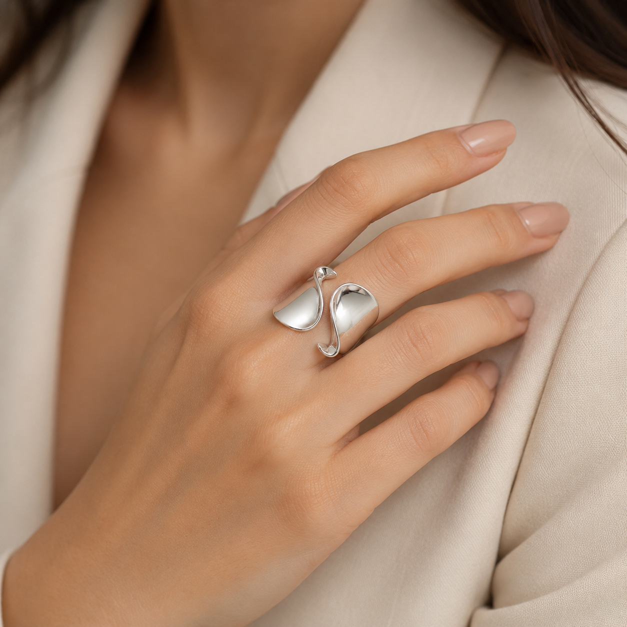 Bague ouverte minimaliste argent 925