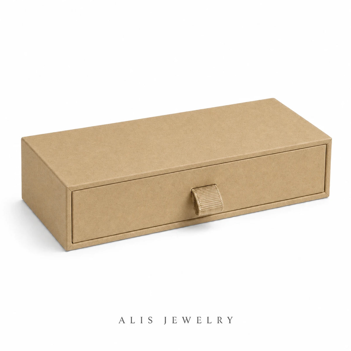 boîte à bijoux format bracelet kraft - Alis Jewelry - fond blanc