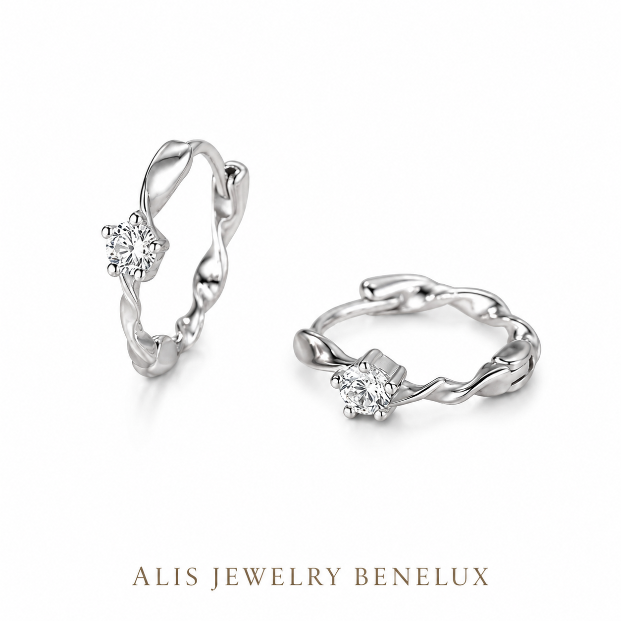 Silver Ring Stud Earrings