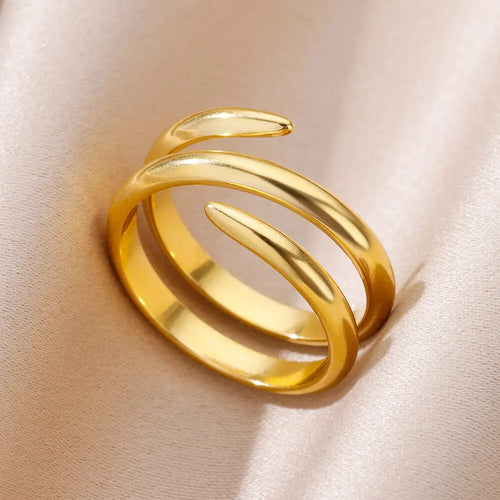 Bague dorée spirale