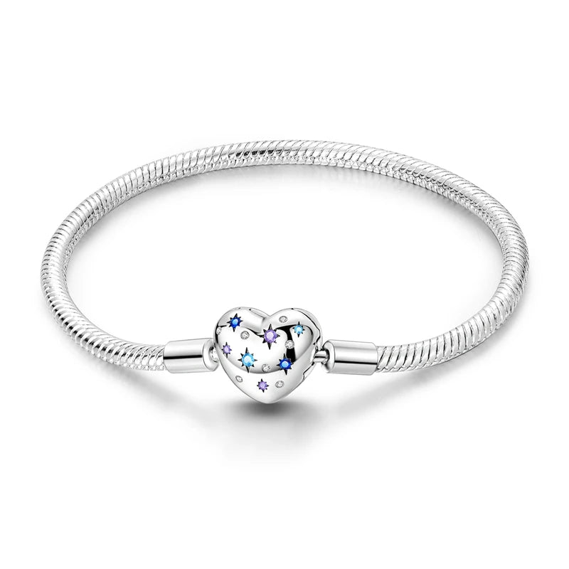 Silver Zircon Heart Bracelet