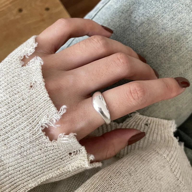 Bague empilable irrégulière argent 925
