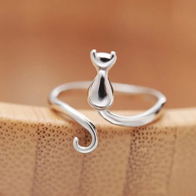 Bague chat argent 925