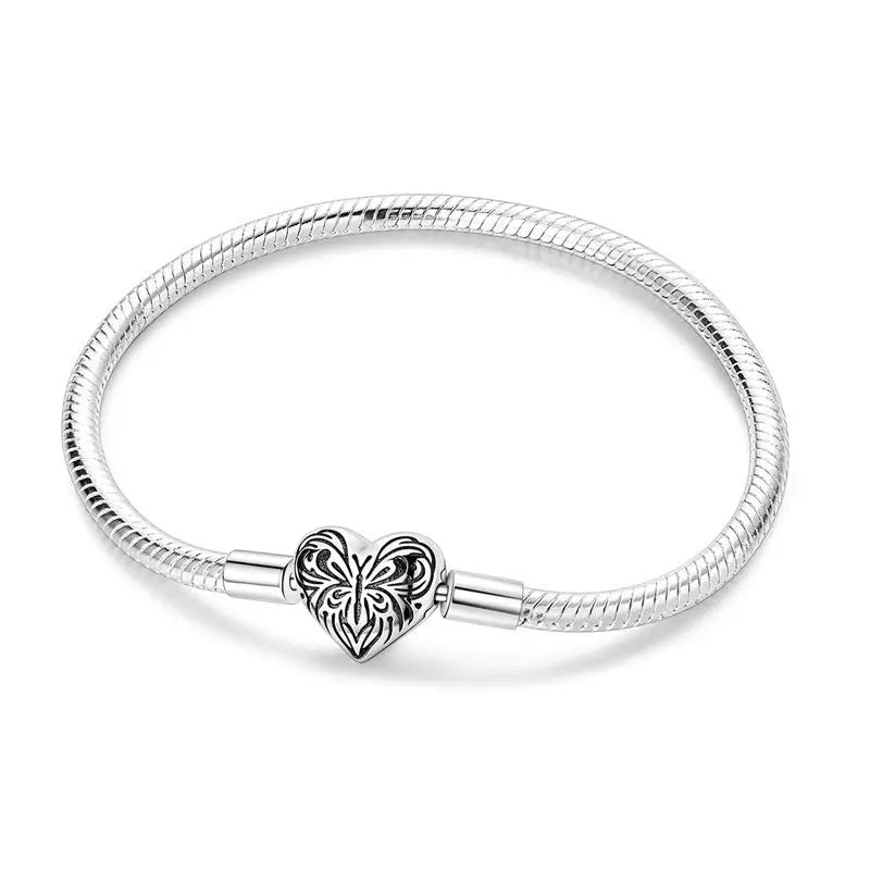Silver Zircon Heart Bracelet