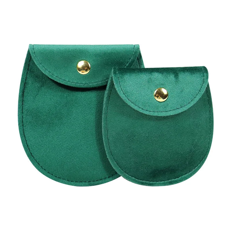 Pochette velours bijoux bouton pression