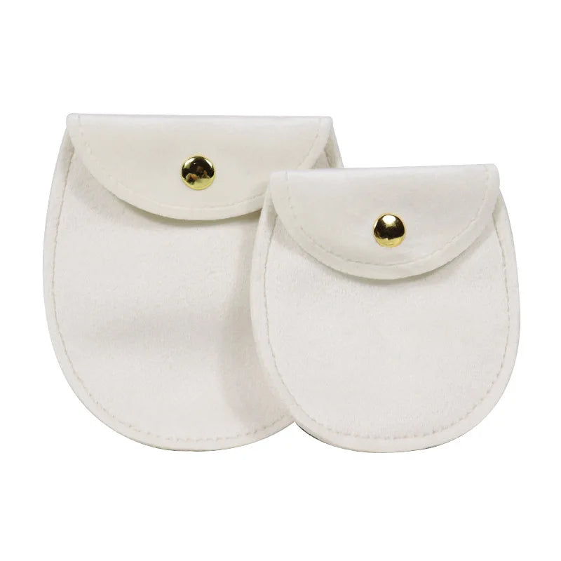 Pochette velours bijoux bouton pression