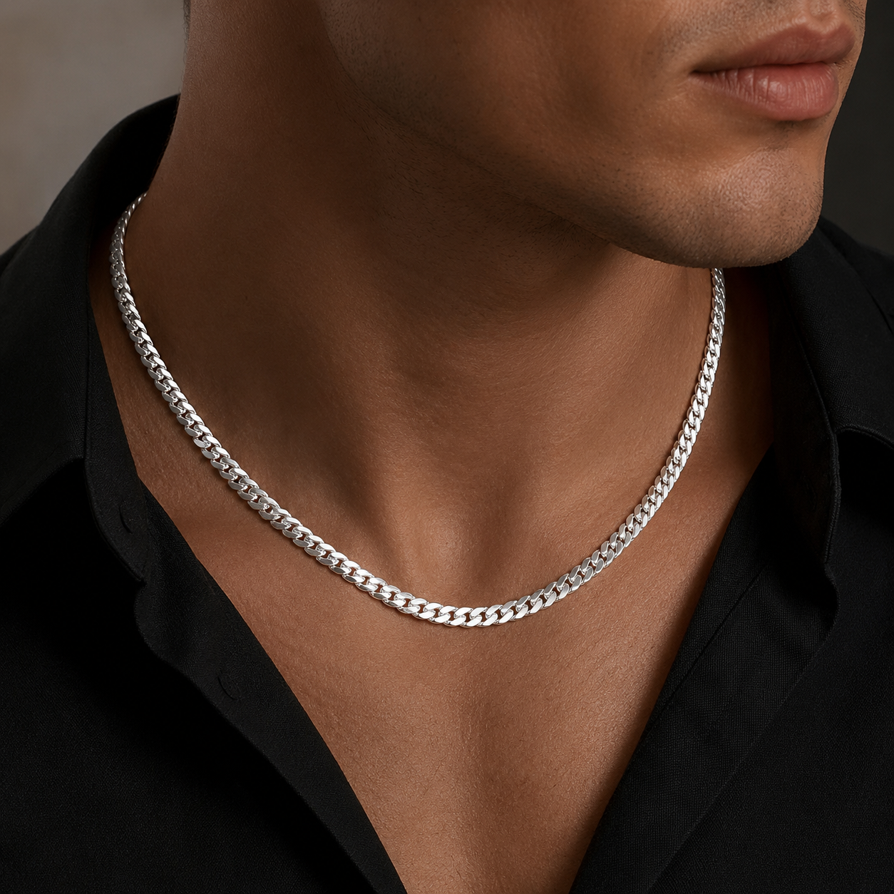 Silver-Tone Thin Chain Necklace