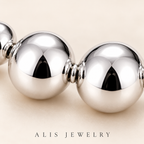 Parure collier et bracelet boules argent 925 - Alis Jewelry - gros plan / zoom